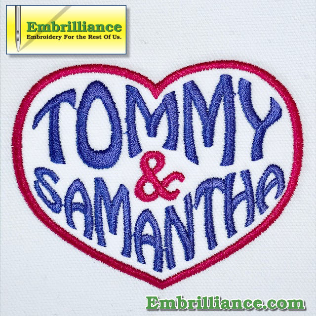 Free Sweethearts Envelope Embroidery Design