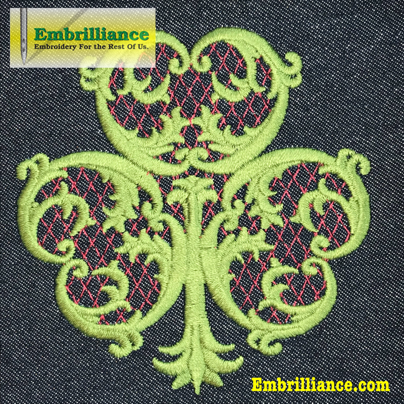 Free Acanthus Shamrock Embroidery Design
