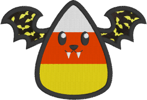 Free Appllique Embroidery Design created in Embrilliance StitchArtist featuring a Candy Corn Vampire