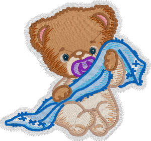 Teddy Bear Embroidery Design with Embrilliance Enthusiast's Knockdown Stitch Feature