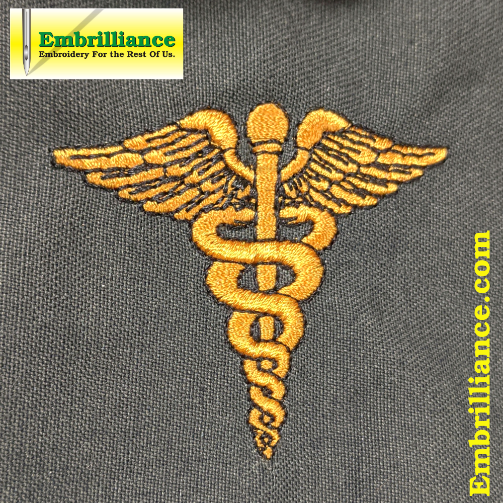 Stay Strong and Stitch On #3 – Nursing Caduceus Embroidery Design