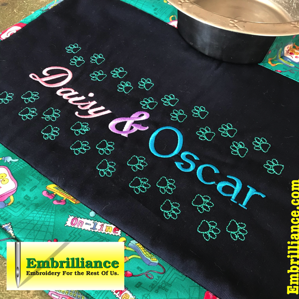 Puppy Paw Placemat Layout Project