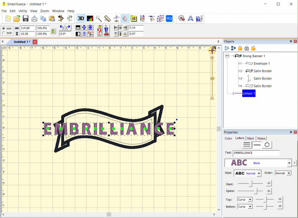Editing and Spacing Lettering in Embrilliance Embroidery Software