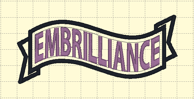 Embrilliance Embroidery Text in an Envelope Ribbon Design