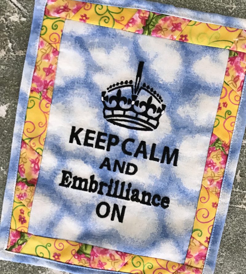 Keep Calm Embroidery Design Project