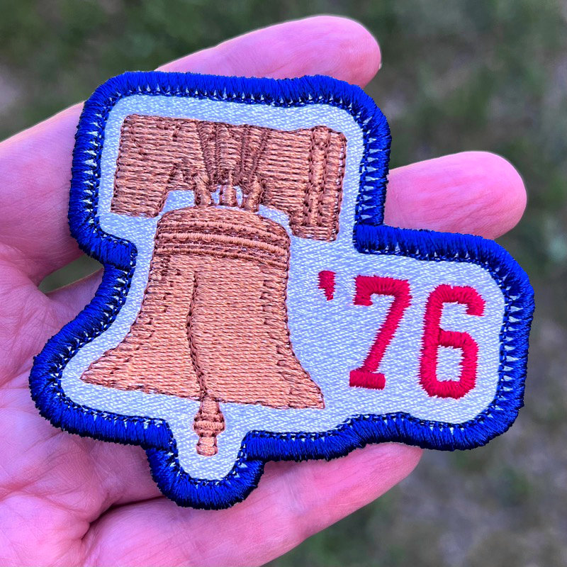 Free Retro Liberty Bell ’76 Patch Embroidery Design