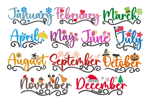 A Free Library of ‘Monthly’ Designs