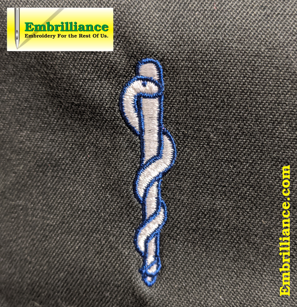 Stay Strong, Stitch on #8 – Larger Star of Life and the Rod of Asclepius