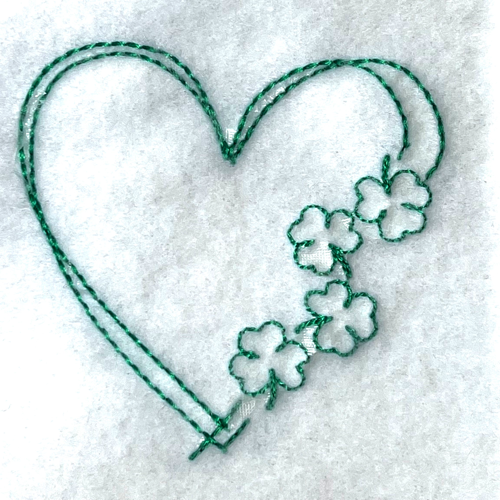 A Free, Quick-Stitching Heart & Shamrocks Embroidery Design for St Patrick’s Day