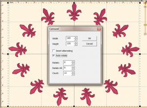 Embrilliance Enthusiast carousel feature allows repeating designs around a circular path as shown