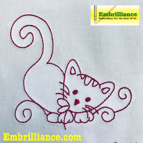 Redwork/Vintage Embroidery Style Kitty Free Design