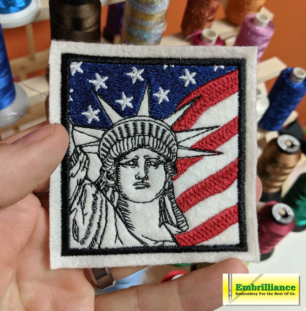 Free Statue of Liberty Embroidery Design and Patch Project