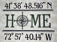 Free Vintage Compass “HOME” Sign Embroidery Project