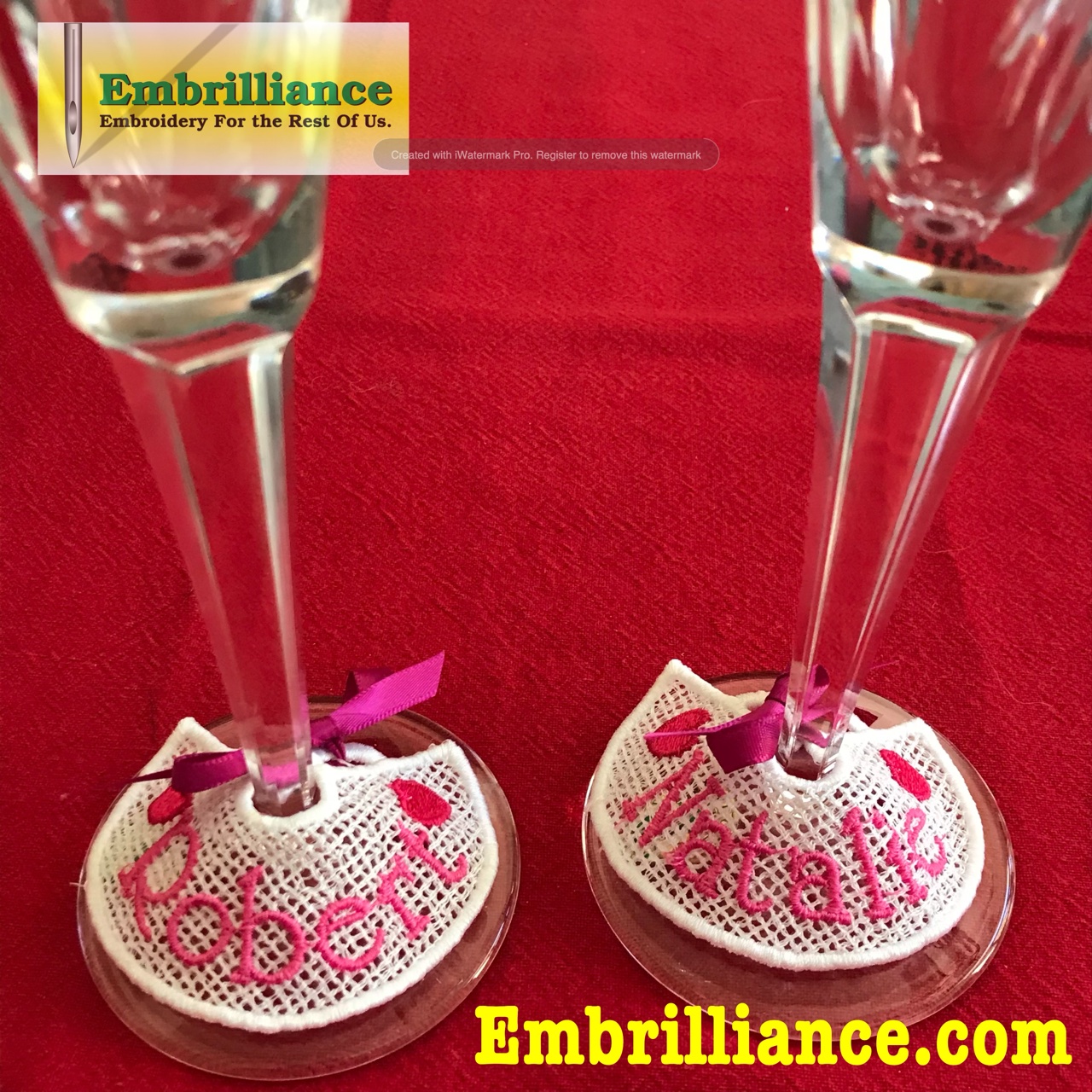 Love-ly Free Standing Lace Wineglass Tags