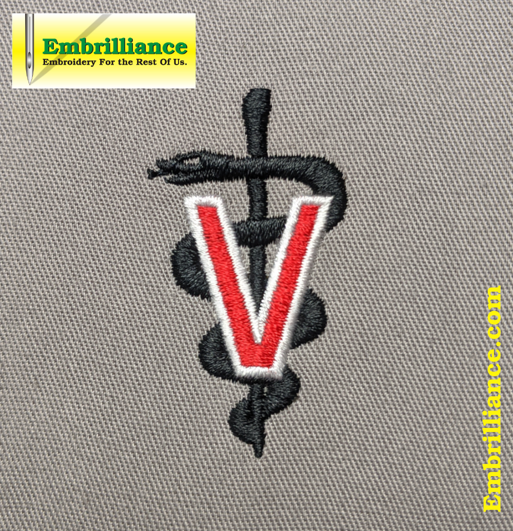Stay Strong & Stitch On! #12 – Veterinary Symbol Embroidery Design